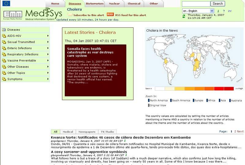 Do pozyskiwania informacji ECDC wykorzystuje narzędzia przeszukujące sieć internetową przy zastosowanie automatycznej filtracji słów