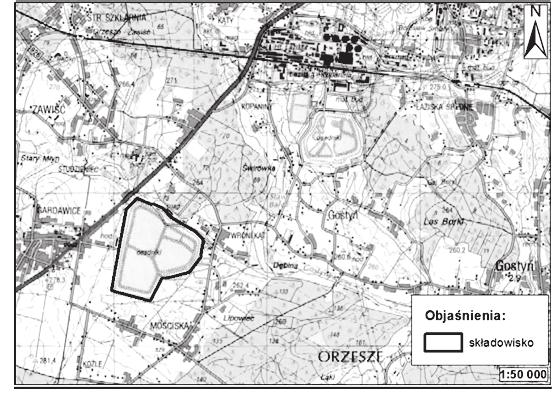 Fig. 1. The landfill Gardawice in Łaziska (Poland) Rys.