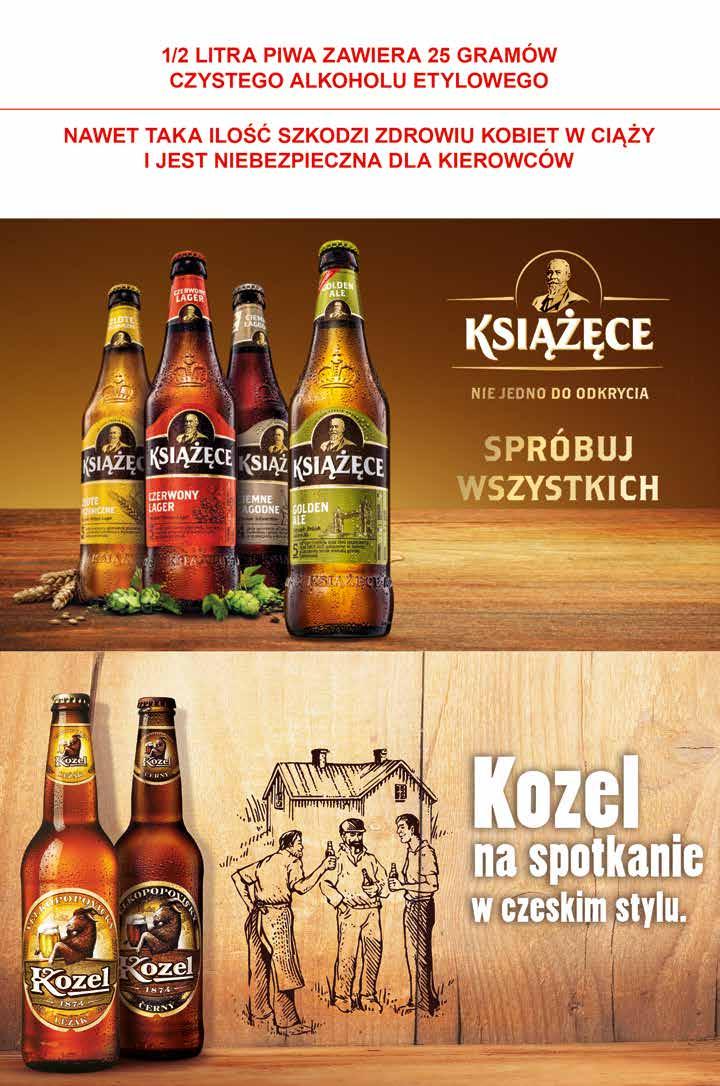 2 za 6 zł Piwo Książęce różne rodzaje vol. 4,1 5,2%, zwrotna kupując 1 op. 3,99 zł/op. kupując 2 op. 3,00 zł/op. cena jedn. przy zakupie 2 op.