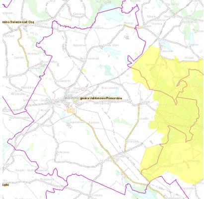 Źródło: Plan Gospodarki Niskoemisyjnej dla Gminy Jabłonowo Pomorskie Mapa 6.