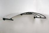 poliwęglanu (grubość 8 mm) 3-5 wsporników (w zależności od szerokości) CANOPY TYPE M measures: 160 340 cm x 90 cm covered by polycarbonate (thickness 8 mm) 3-5 fixations to wall