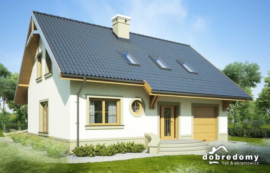 WYCENA I ZAKRES BUDOWY DOMU PROJEKT: DARIO dom z użytkowym poddaszem LINK DO PROJEKTU DARIO POWIERZCHNIA: 131,1 m2 pow. netto - 102,70m2 pow. mieszkalnej, garaż 21,10m2 + 7,3m2 dod.