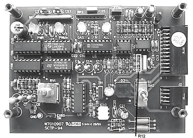 3. CONTROL P.C.BOARD UPDATING Identify the resistor R12 on