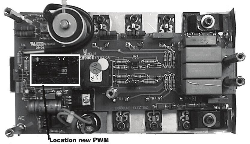 Correction of the Problem 1. PROBLEM LOCATION: The problem is located on the PWM P.C. Board, mounted on the Inverter P.C. Board. Using the pictures below, check the PWM P.