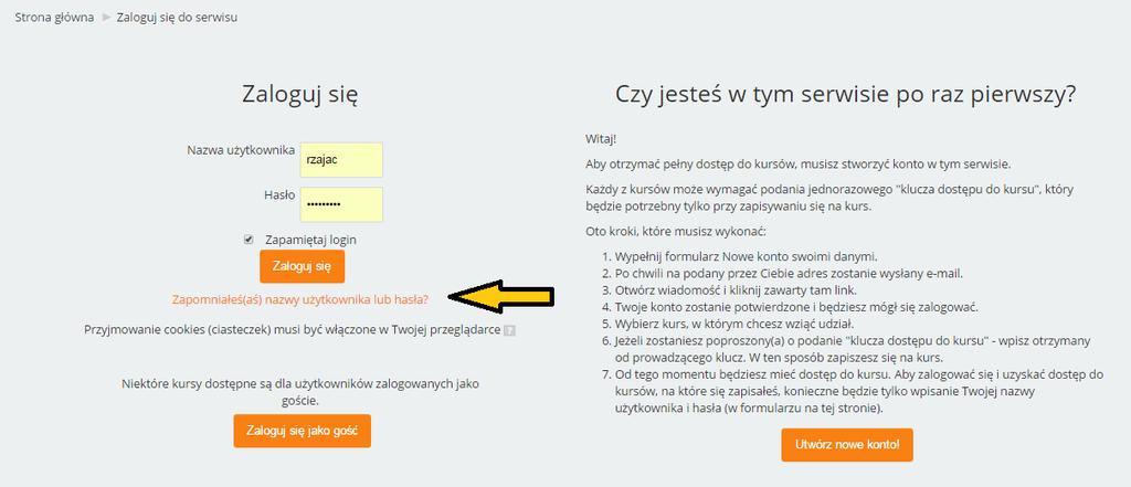 UWAGA zapamiętaj nowe hasło od tej pory hasło, które otrzymałeś na e-mail nie będzie już działać. 3.