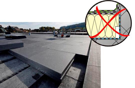 W przypadku aplikacji na dachu płyt frezowanych nie dopuszcza się układania płyt frezowanych bezpośrednio przy krawędzi dachu lub attyki (Zdj. 8). Zdj. 8 6.5.2.