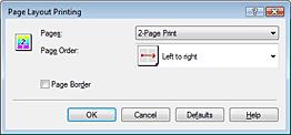 Drukowanie układu strony Strona 248 z 455 (Page Layout Printing) określ następujące ustawienia, a następnie kliknij przycisk OK.