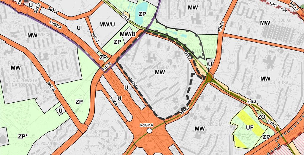 Studium uwarunkowań i kierunków zagospodarowania przestrzennego GRANICA PLANU TERENY PRZEZNACZONE POD