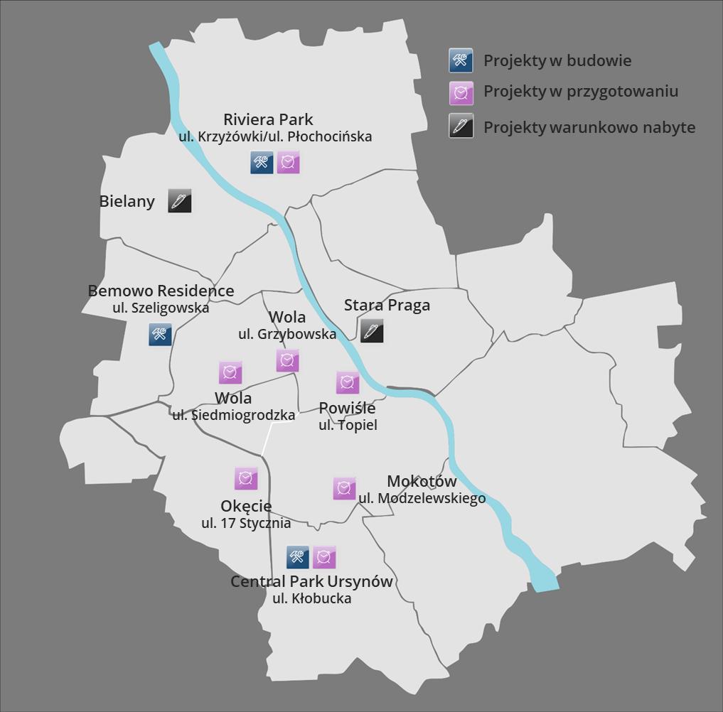 PORTFEL PROJEKTÓW Atrakcyjny bank ziemi z dużym potencjałem zysku Projekty w realizacji