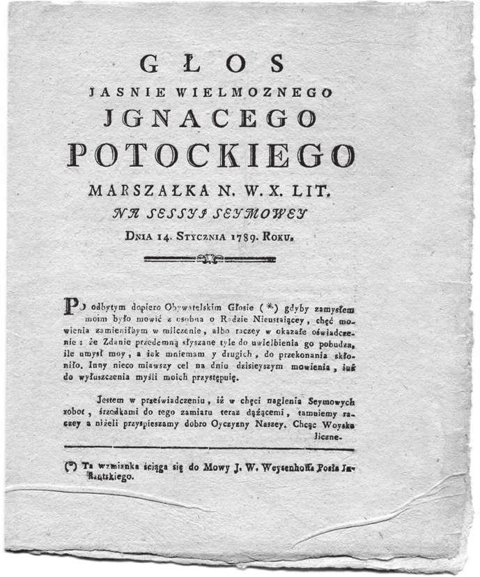 MOWA podczas reassumpcyi Trybunału w Grodnie na Dniu 1-m Maja, w Roku 1781-m przez Jasnie Oswieconego Xcia Jmci Adama Czartoryskiego, Generała Ziem Podolskich po obraniu za Marszałka, y po wykonaney