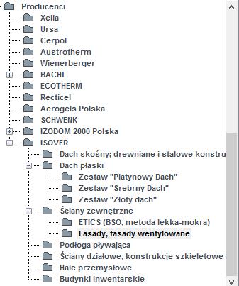 Rysunek 18 Wzbogacona o kolejnego producenta baza edytora materiałów budowlanych W bazie edytora materiałów budowlanych dostępna jest szeroka gama produktów