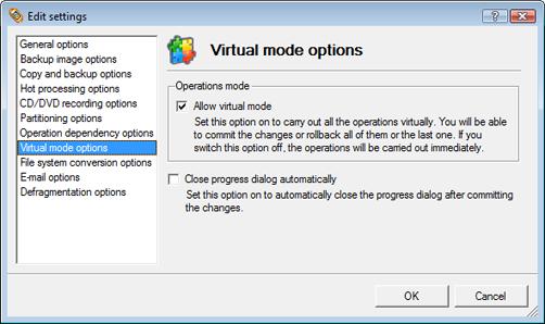 Virtual Mode Options W tej sekcji można skonfigurowad tryb wirtualny. Allow virtual mode. Zaznacz to pole wyboru, aby włączyd tryb wirtualny.