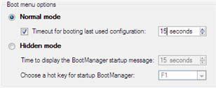 Deactivating/Configuring the Boot Manager. Te dwie opcje będą dostępne po ukooczeniu kreatora i jego ponownym uruchomieniu.