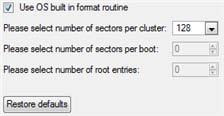 The amount of root entries. Parametr ten jest dostępny wyłącznie dla systemu plików FAT16. Ustaw maksymalną ilośd plików/katalogów, jakie można umieścid w katalogu głównym na partycji FAT16.