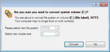 New file system. Wybierz z listy system plików, do jakiego chcesz skonwertowad.