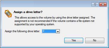 2. Wywołaj okno dialogowe Add Drive Letter, aby ustawid operację.