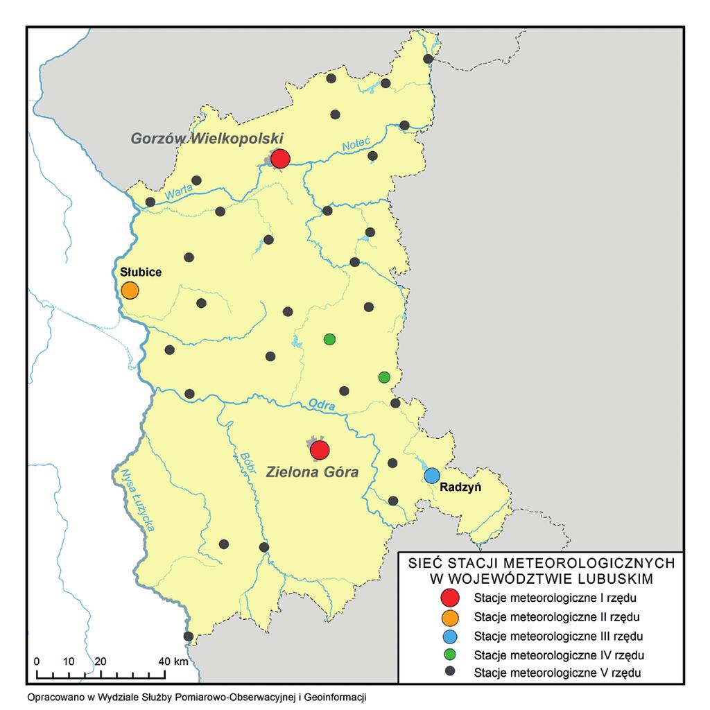 Stacje meteorologiczne w województwie lubuskim (stan na 30 czerwca 2015 r.) Nazwa Gorzów Wlkp.