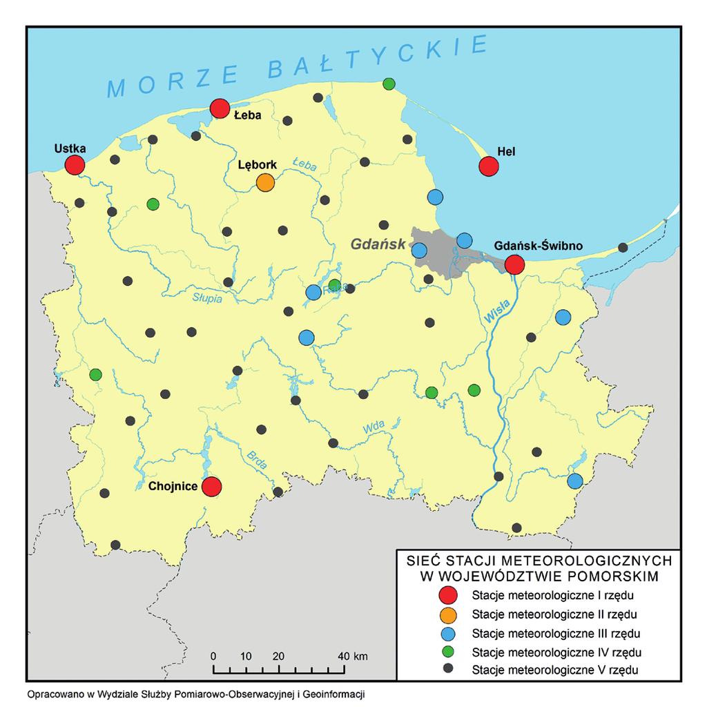 Stacje meteorologiczne w województwie pomorskim (stan na 30 czerwca 2015 r.