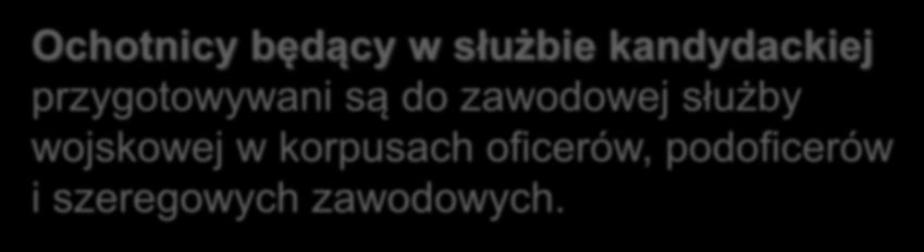 Służbę kandydacką tworzą ochotnicy, którzy podjęli naukę w uczelniach