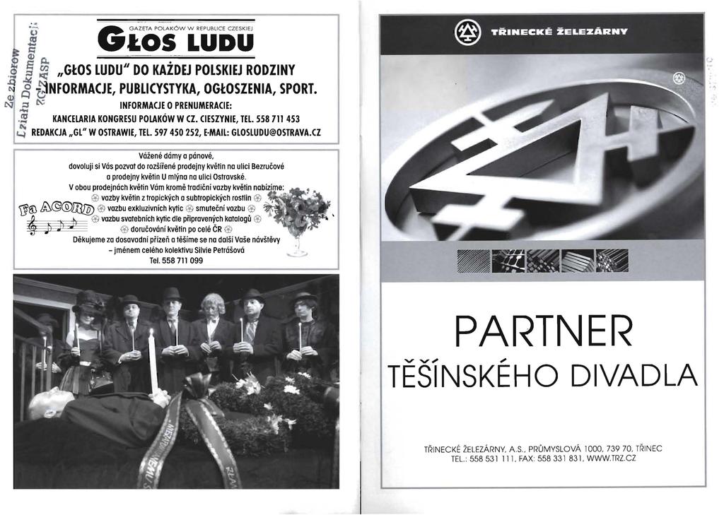 ... N. G toiówlii 1 iieii 1 l ~ "Gł:OS LUDU" DO KAŻDEJ POLSKIEJ RODZINY N g ~ NFORMACJE, PUBLICYSTYKA, OGŁOSZENIA, SPORT. ~,S ~ INFORMACJE O PRENUMERACIE:.!S KANCELARIA KONGRESU POLAKÓW W CZ.