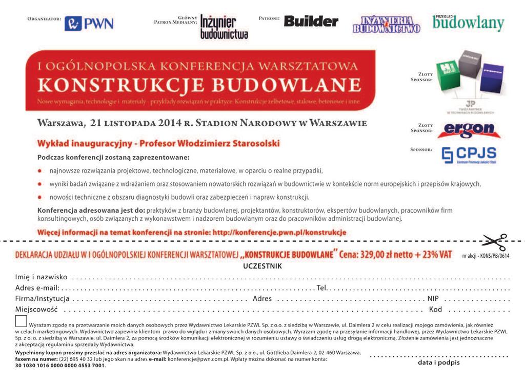 KONSTRUKCJE ELEMENTY MTERIŁY co 4,0 60,0 40,0cm pole powierzchni docisk N Rd 1,0 0,89 40,0 13, 6 obliczeniowa nośność na docisk N 108 N 13, 6 Sd Rd W belkach ciągłych, nad podporami, gdzie górna