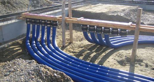 System przepustów kablowych HSI 150 System prowadzenia i ochrony kabli Zastosowanie: beton wodoodporny Opis i dane techniczne System prowadzenia i ochrony kabli KES-M 150: wodo- i gazoszczelny system