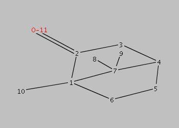 Widmo 13 C kamfory z bazy NMRShiftDB Atom No. Mult.(coupling const.) Meas. Shift Intensity expt-0 expt-1 1 S 57.2 0.229277 57.7 57.0 2 S 216.9 0.15873 219.1 214.7 3 T 42.9 0.952381 43.2 43.2 4 D 43.