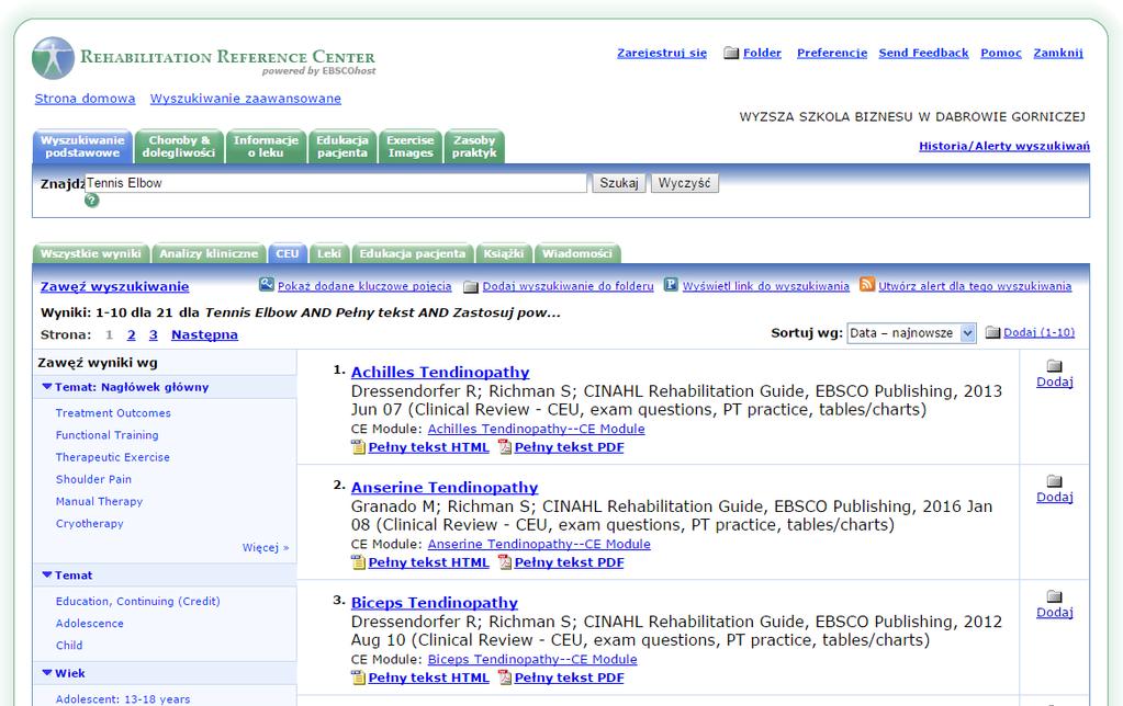 Moduły ustawicznego kształcenia (CEU) to interaktywne moduły edukacyjne, które pozwalają personelowi medycznemu spełniać wymagania ustawicznego kształcenie online.