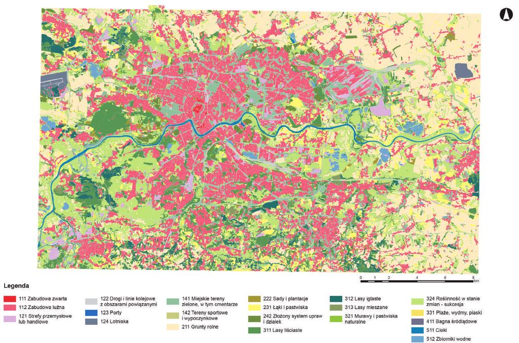 68 Ryc. 4.8. Mapa klas pokrycia i użytkowania terenu powstała w wyniku