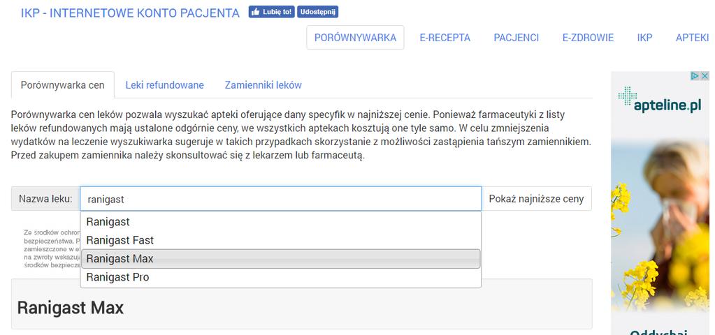 [9/37] Apteki internetowe Z listy dostępnych stron wybierzmy pierwszą, mianowicie www.kontopacjenta.pl. Rysunek 17.