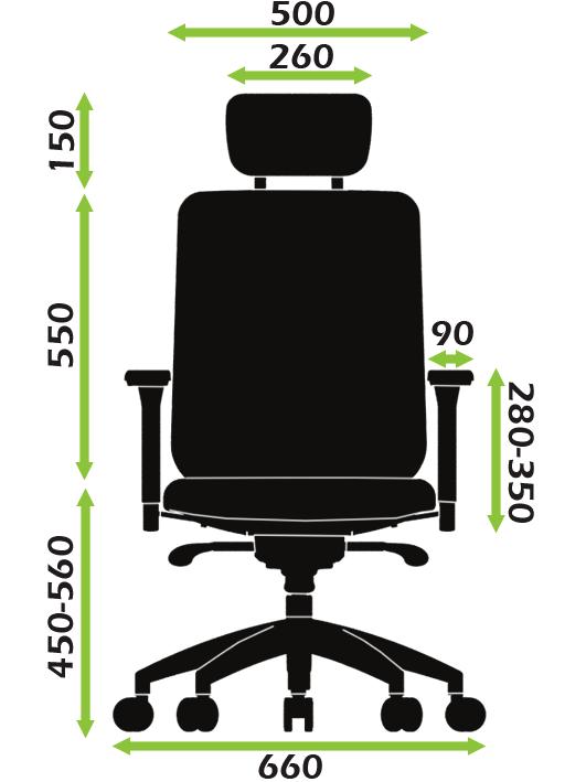 Karta Produktowa DOSTĘPNE WERSJE PRODUKTU GIO T65A - obrotowy, oparcie siatkowe, siedzisko tapicerowane, mechanizm ST5+, wysuw siedziska, podłokietniki regulowane, z zagłówkiem GIO T65B - obrotowy,