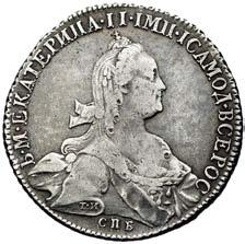 rubel 1774, Petersburg, Aw: Popiersie,  o,