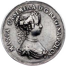 medal autorstwa Sebastiana Dadlera wybity z okazji zaêlubin Ludwiki Marii Gonzagi z W adys awem IV, 1646, Aw: R