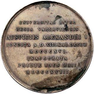 medal na otwarcie Uniwersytetu Warszawskiego autorstwa