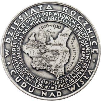 , Aw: Popiersie w lewo i napis w otoku, Rw: Mapa Polski i napis w otoku M STWEM O NIERZA - WYSI