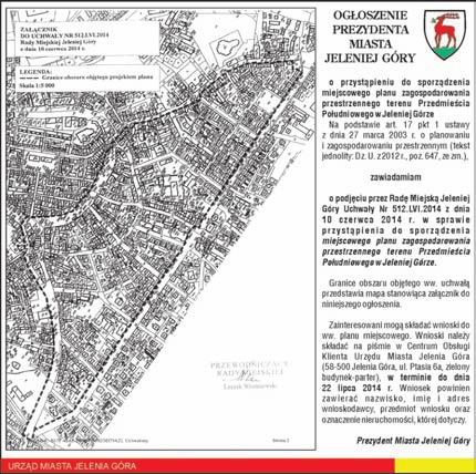 OG OSZENIA 1230 Nr 26, 1 lipca 2014 O B W I E S Z C Z E N I E Komornik S¹dowy przy S¹dzie Rejonowym w Jeleniej Górze Robert Dudek zawiadamia na podstawie art. 953 kpc w zwi¹zku z art.