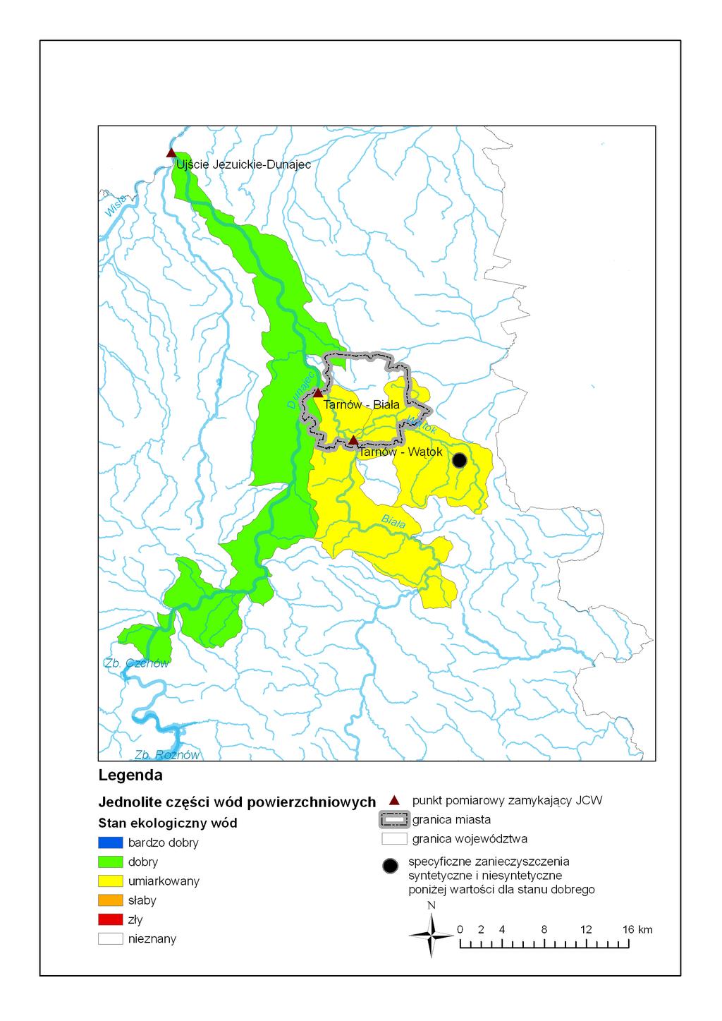 28 Informacja o stanie środowiska miasta Tarnów Mapa.