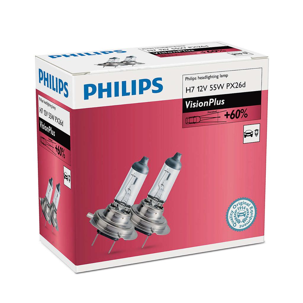 2017-08-17 H7 VisionPlus 12V 55W PX26d - 2 sztuki H7 VisionPlus 12V 55W PX26d - 2 sztuki Producent Philips EAN