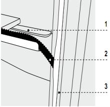 2 Zamontować osłonę wewnętrzną półki górnej Rys.2 (str.4) 3 Zamontować elementy szklane Rys.5 (str.5) w sugerowanej kolejności: Boki szklane przymocować do stelaża Rys.5/3 (str.