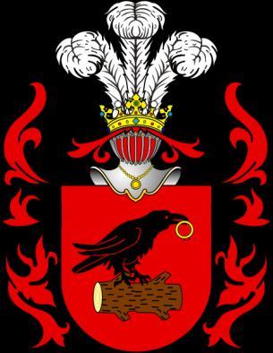Die adlige polnische Familie Harazinski, Wappen Korwin, verändert Ślepowron, Bojno, Bujno, Pesze, Pęszno, Szeptyc, Korwin, Corvin, Ślepy Wron.