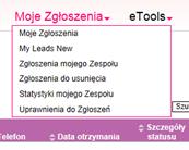 ! sortując dane, korzystając z filtrów na stronie: - Status: Wszystkie, Nowe, Realizowane,