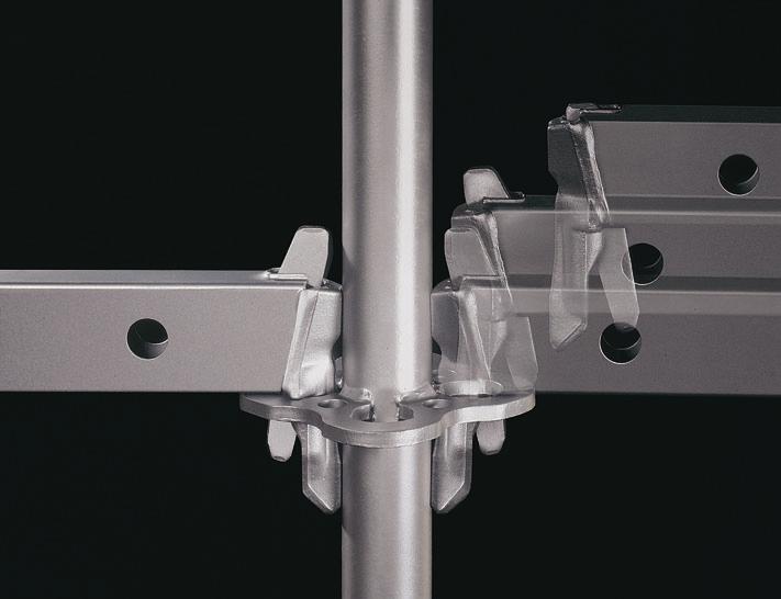Rygiel z blokadą samoczynną Gravity Lock Szybkość, prostota i bezpieczeństwo Rygiel PERI UP Gravity Lock pozwala
