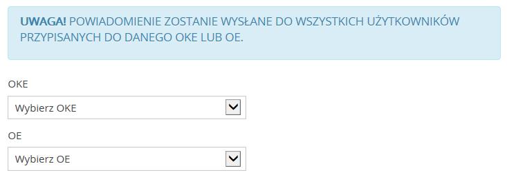 21 Wybór odbiorców wg hierarchii o Użytkownik wybiera OE, w ramach którego pracownicy otrzymają powiadomienie Na podstawie