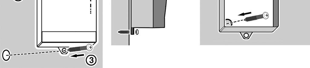 Zamocować dolną część obudowy przez przełożenie drugiej śruby przez otwór w wystającym skrzydełku obudowy