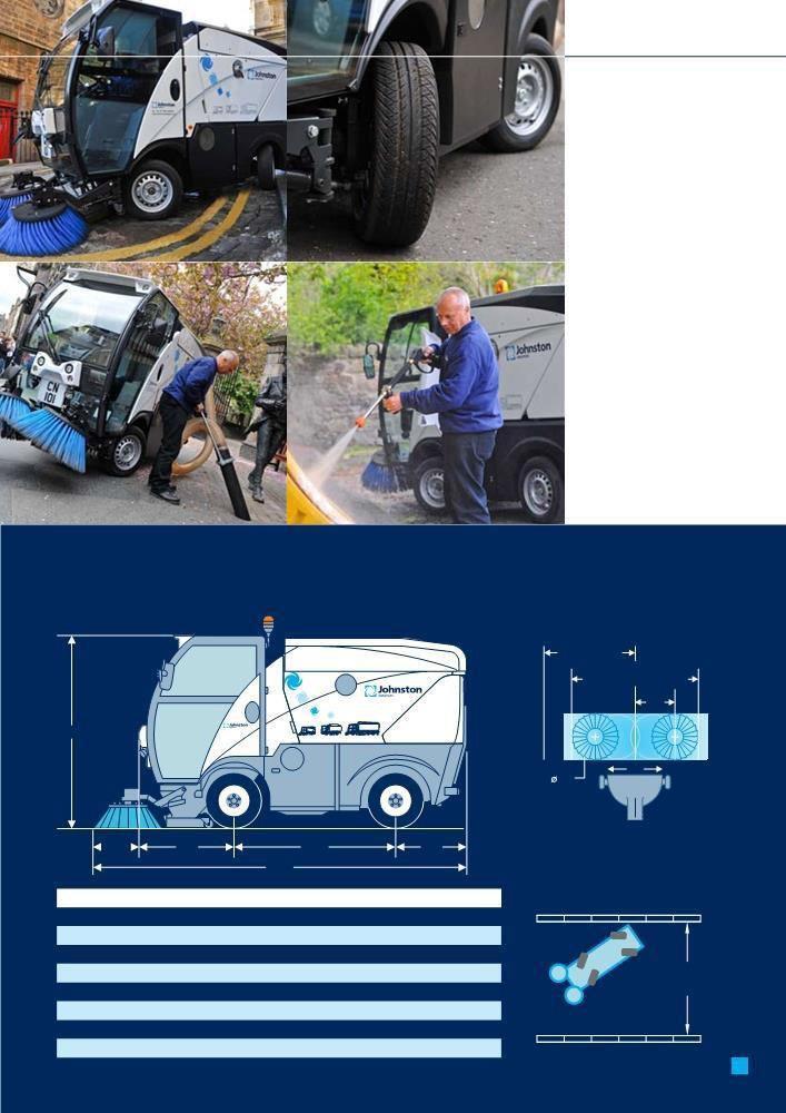+ 44( 0 ) 1 3 0 6 8 8 4 7 2 2 w w w.johnst o n sw e e p er s. c o m U GÓRY PO LEWEJ Promień skretu 3.