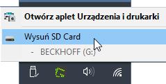 Po wgraniu obrazu, należy zamknąć folder z zawartością karty i bezpiecznie usnąć ją z komputera.