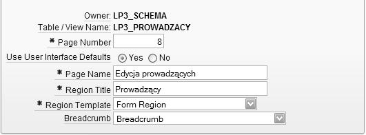 łączącego dane z kilku tabel) Strona podsumowań strona