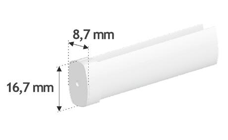 prowadzeniem żyłkowym Łańcuszek: z tworzywa, gęsty z łącznikiem ograniczającym Długość łańcuszka: 160 cm,