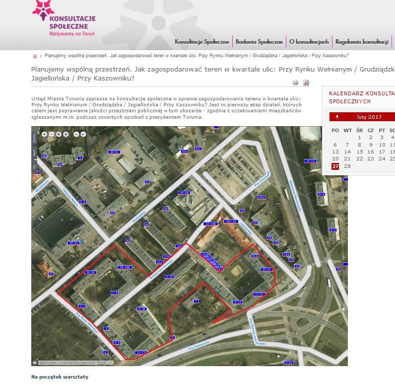 Informacje na stronie konsultacje.torun.pl, 12 stycznia 2017 r. Cały tekst: Planujemy wspólną przestrzeń.