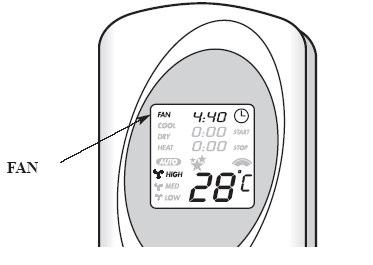 5) "HEAT" GRZANIE (Tylko modele z pompą ciepła) Za pomocą przycisku MODE wybierz tryb HEAT. W tym trybie klimatyzator ogrzewa pomieszczenie za pomocą ekonomicznej pompy ciepła.